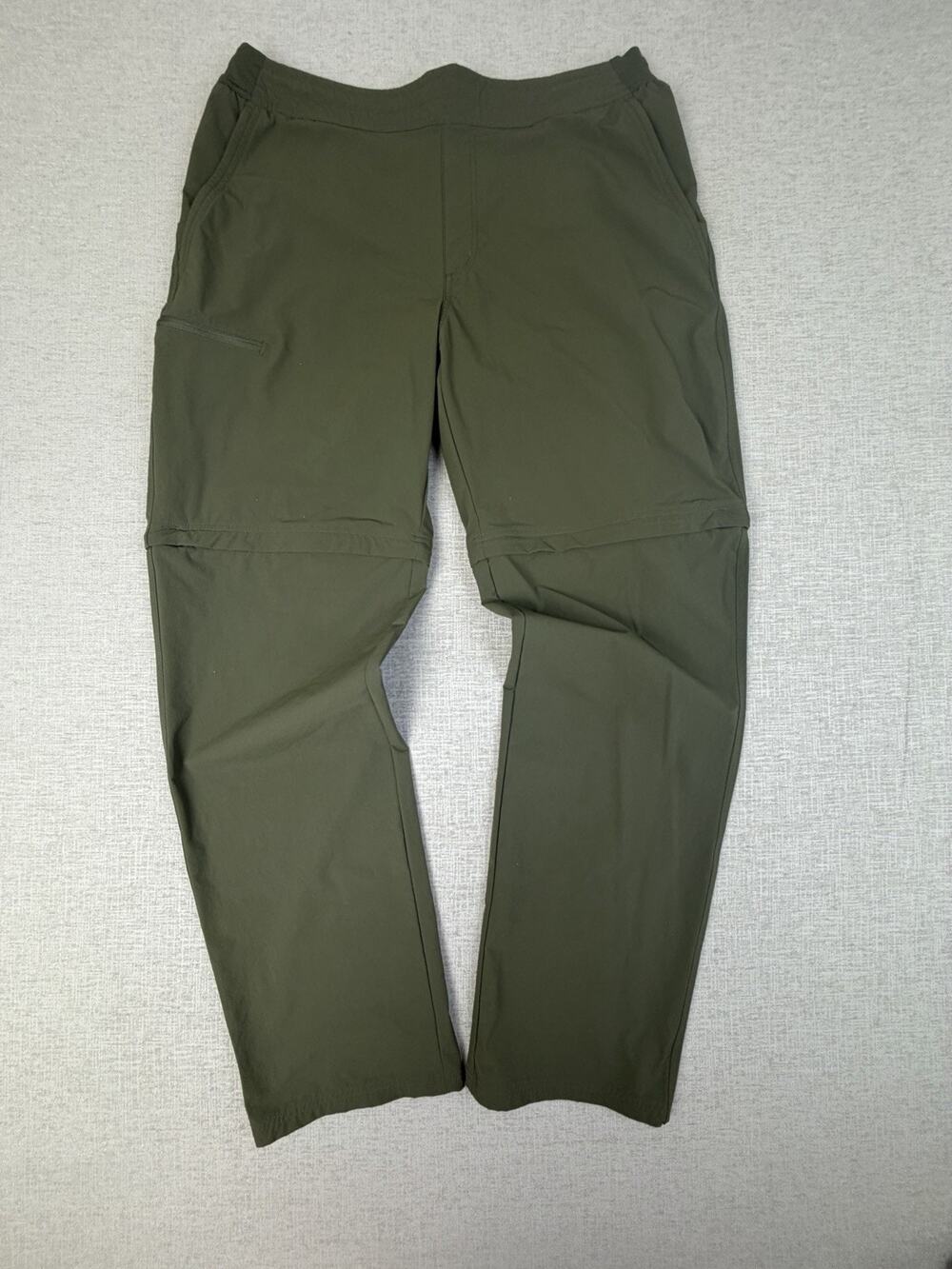REI Co-op Mens XL Tall Convertible Hiking Pants Olive Green Stretch Nylon